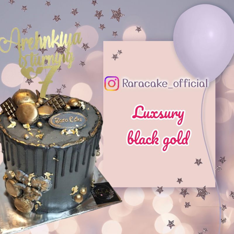 

black gold birthday cake