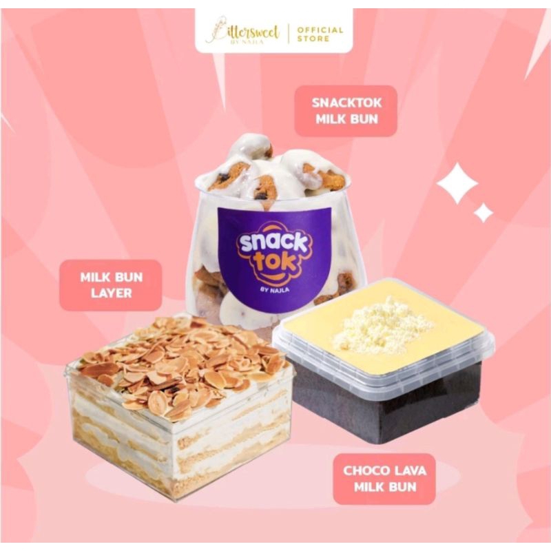 

Combo Milk Bun (Snacktok,Layer,Lava)Bittersweet By Najla