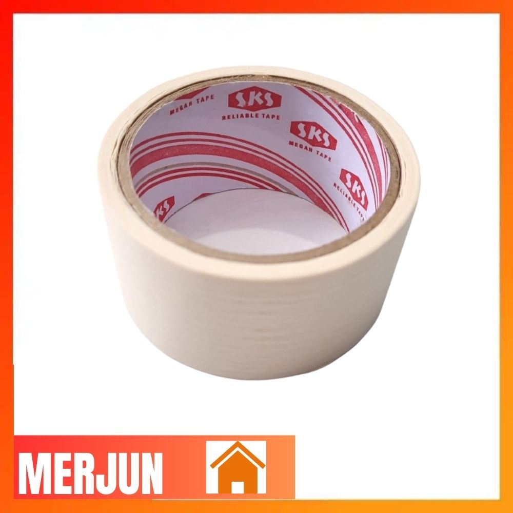 

Lakban Kertas / Masking Tape 2inch SKS Original 8 MM LIST NGE CAT TEMBOK / BISA DITULIS LEM ASLI 100%