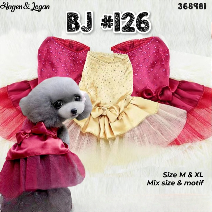 Baju Anjing Kucing 126 Dress Pesta Poodle Mini Kecil Besar Pet Clothes