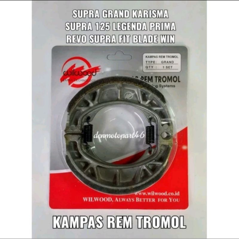 Kampas Rem Tromol belakang Grand wilwood