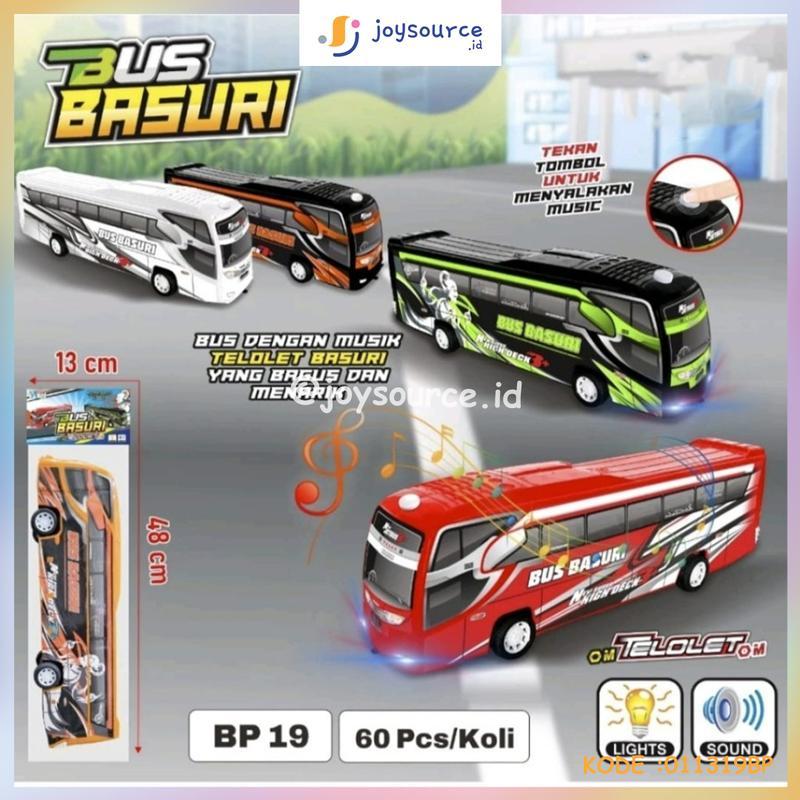 Mainan Anak Mobil Mobilan Bis Bus Telolet Nyala Basuri I Mainan Bus Telolet