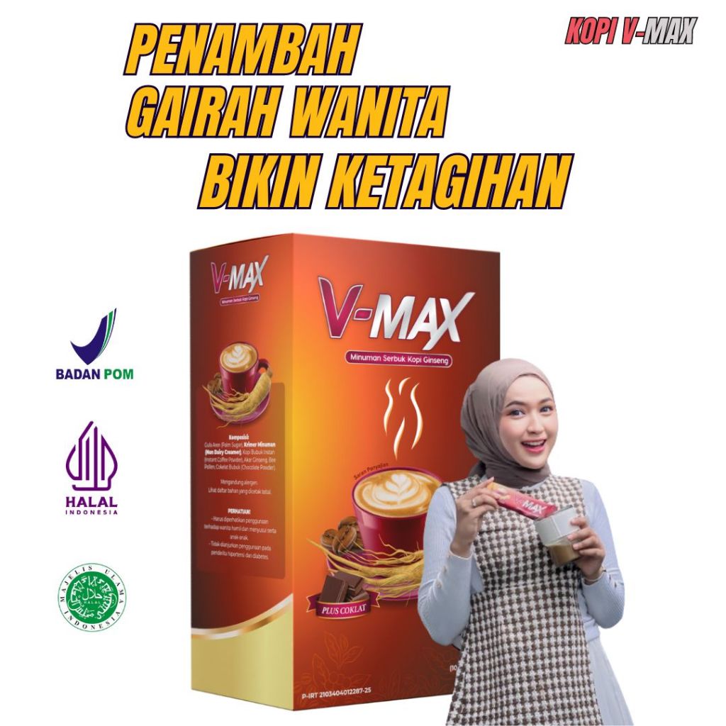 

Kopi Kuat Wanita Tahan Lama COFFEE V-MAX ORIGINAL Penambah Gairah Wanita Dewasa 100% Original Bpom