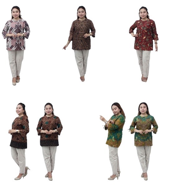 Putri Nasya - Atasan Wanita Batik Big Size Blouse Ukuran S,M,L,XL,XXL,3L,4L,5L