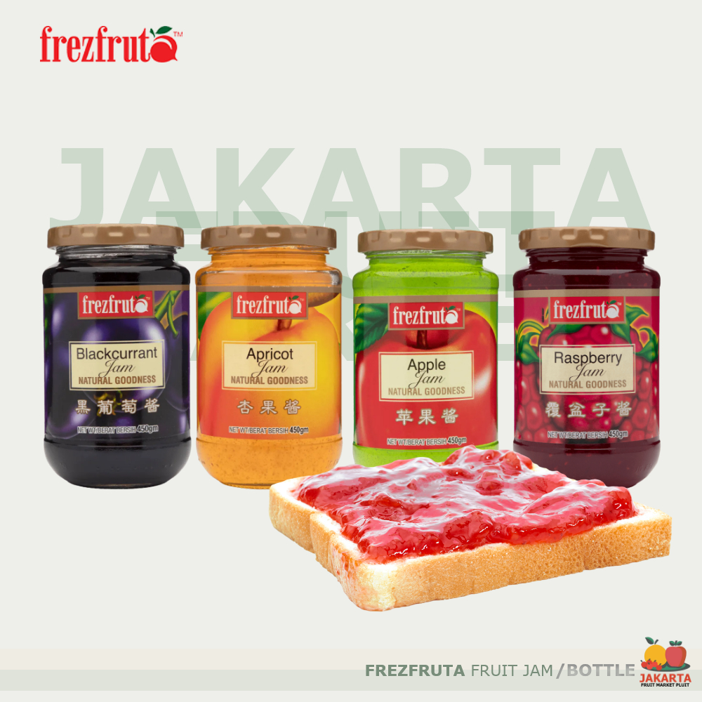 

FREZFRUTA JAM SELAI Buah ALL Apple apel / Apricot / Blackcurrant / Pineapple nanas / Strawberry / Orange marmalade jeruik / Mixed Fruit