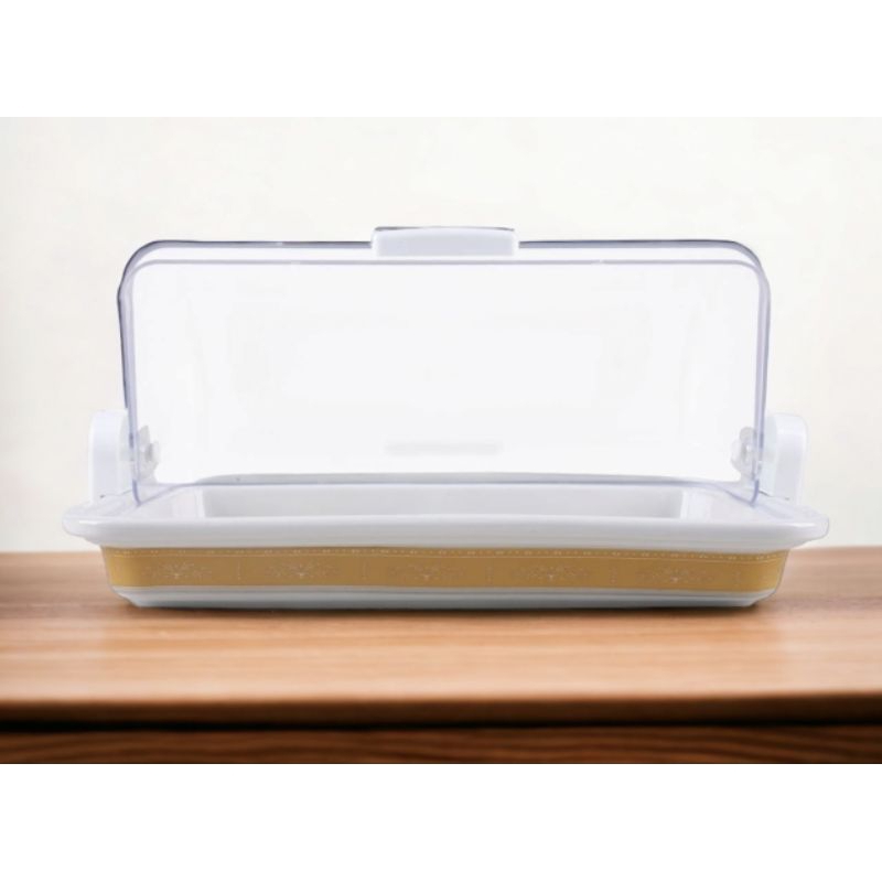 Kotak Roti dan tempat Kue VICENZA Multifungsi dengan Tutup Geser, tempat saji berbahan porselin khus