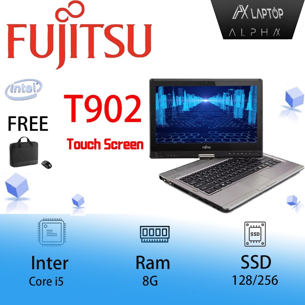 Laptop Fujitsu R727 T902 Q555 Q507 2 in 1 Touchscreen Core i5 Gen 7 4G 128GB Buku kantor bisnis mura