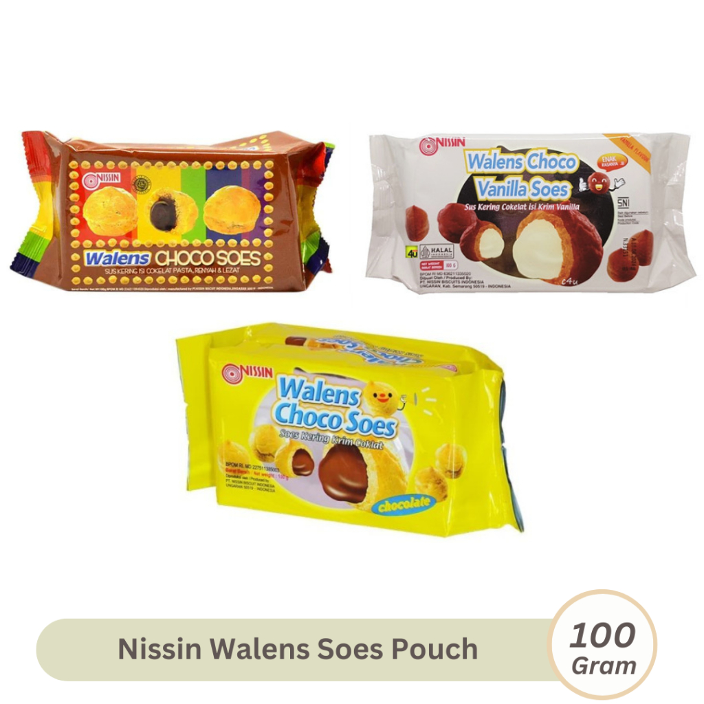 

Nissin Walens Choco Soes 100gr Sus Kering Isi Krim Pasta Coklat Vanilla Kemasan Pouch