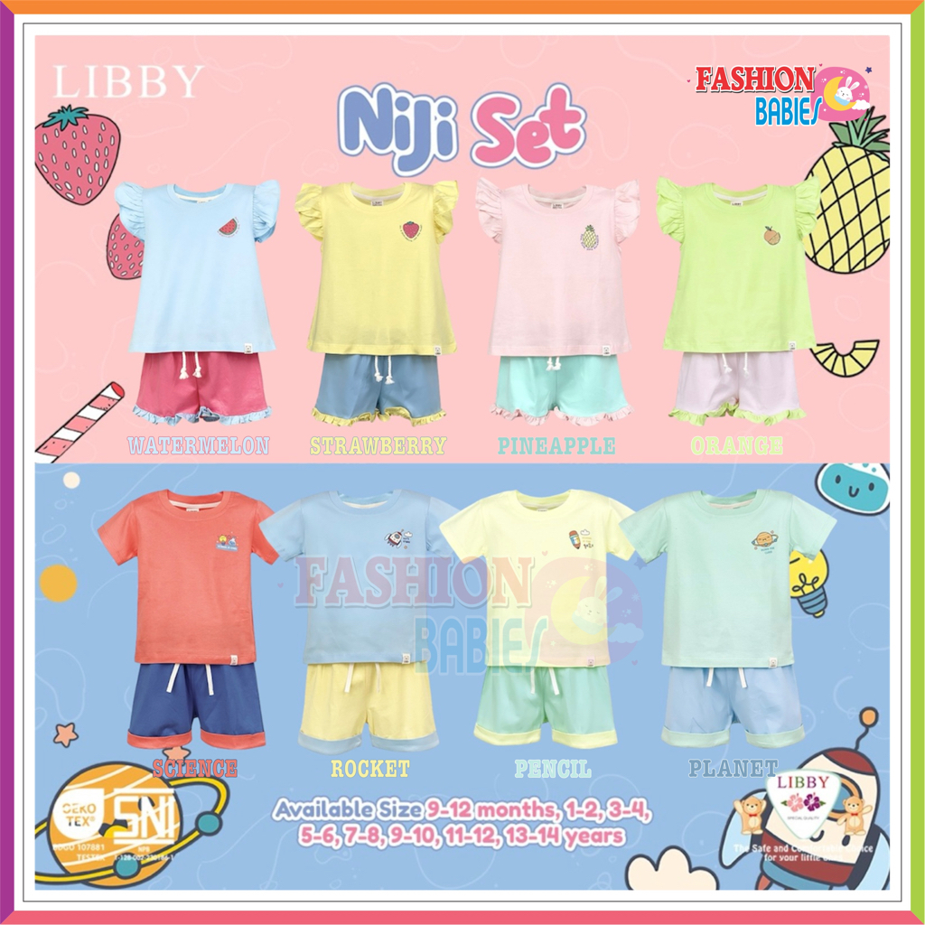 LIBBY NIJI SET BOY & GIRL SERIES | LIBBY EARTH COLOUR 0-8 TAHUN