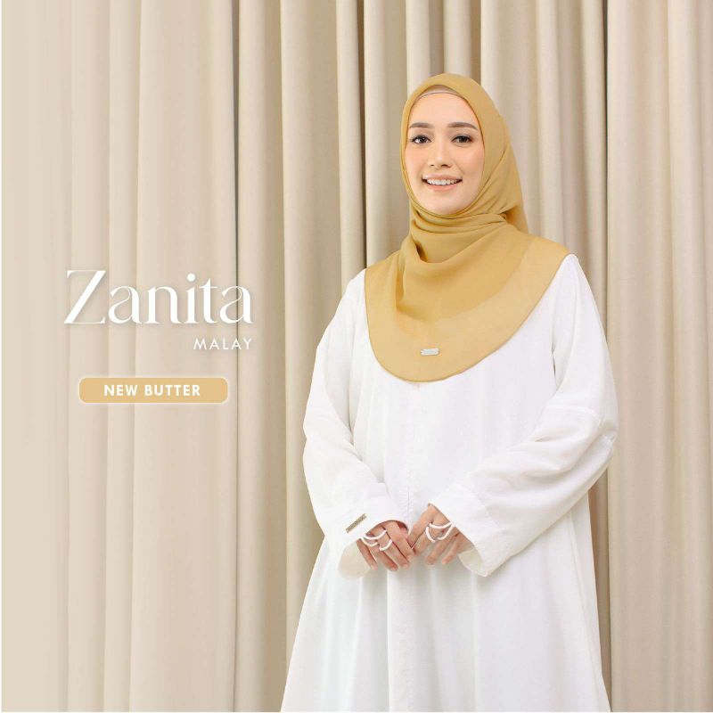 Zanita Malay Square Poly Cotton Premium Hijab Segi Empat Khimar Oval Syari