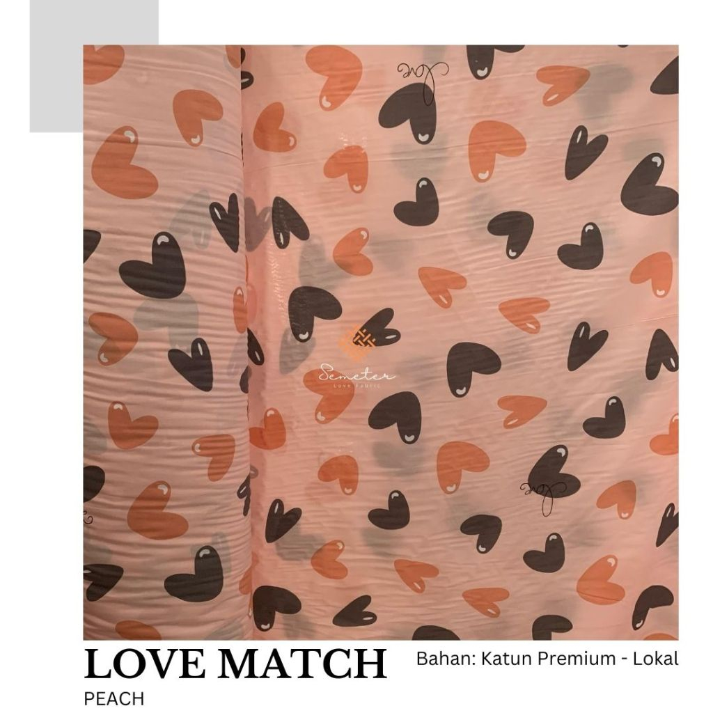 Kain Meteran Motif Love Match Pink