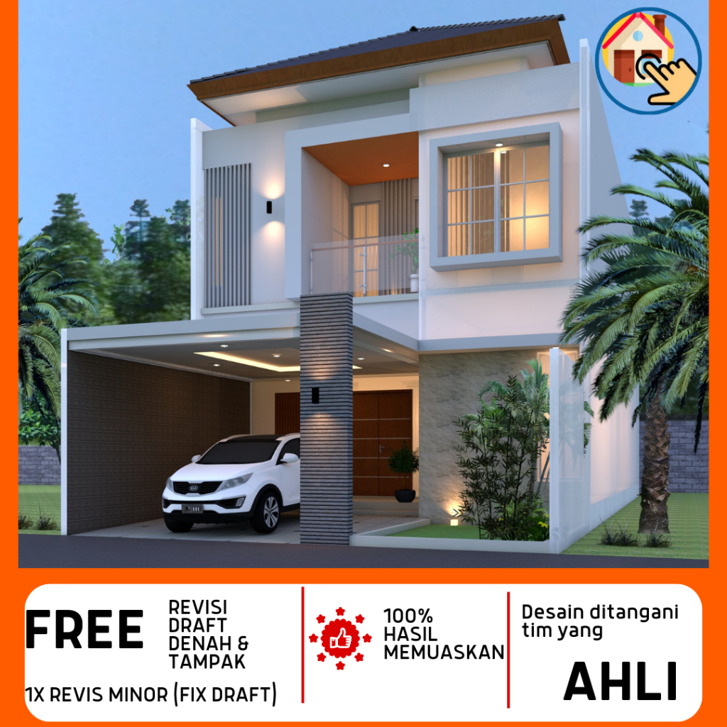 PREMIUM Desain rumah Free ANIMASI interior dan eksterior gambar kerja RAB Lengkap