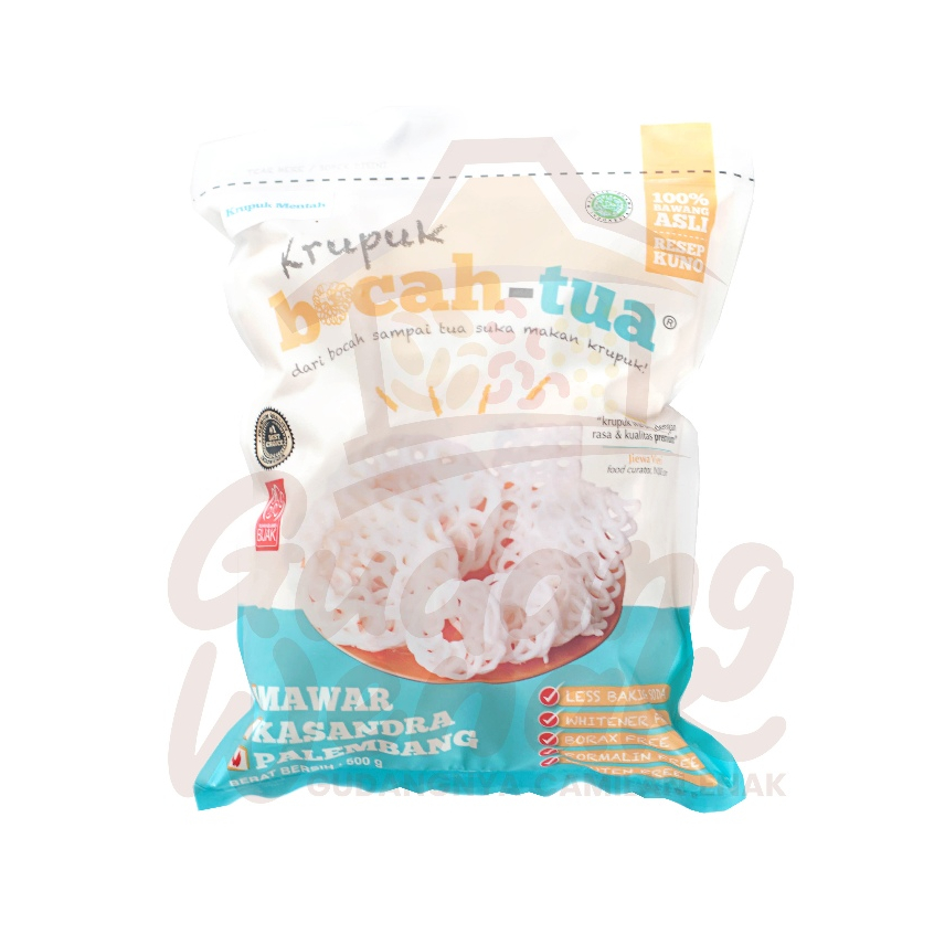 

Krupuk Mentah Bocah Tua Krupuk Mawar / Kasandra / Palembang 500gr