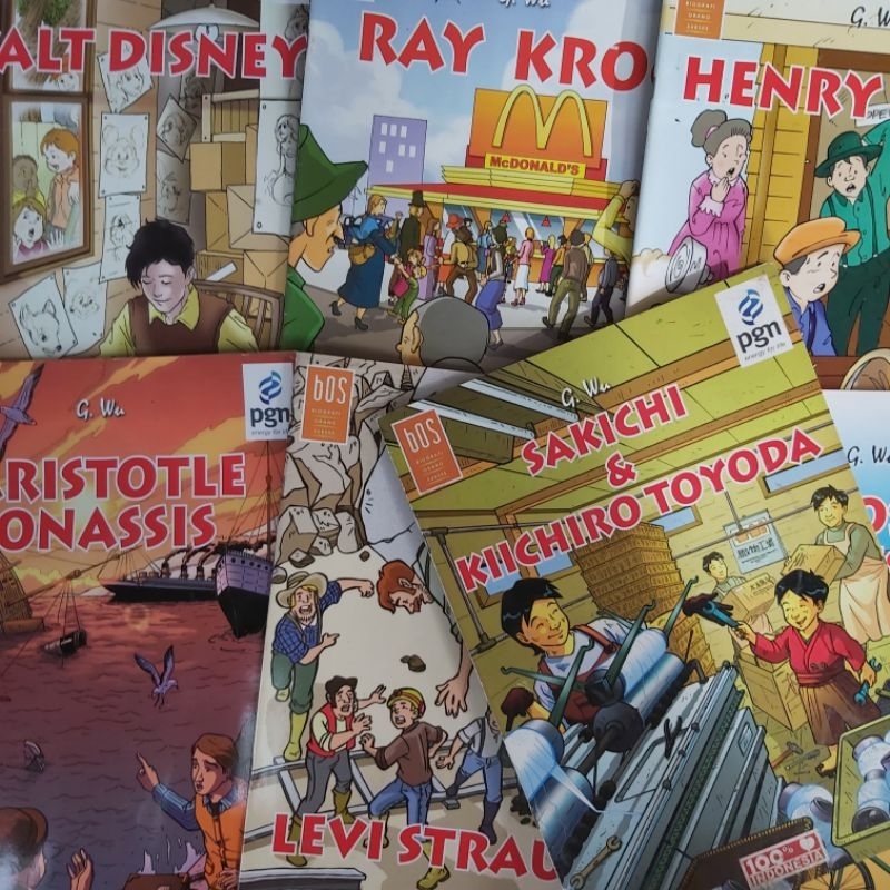 Buku Original ● Komik Langka Biografi Orang Sukses dan Terkenal ▪︎Walt Disney / Levi Strauss / Toyot