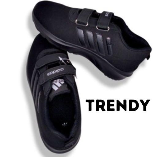 SEPATU ANAK TRENDY HITAM PEREKAT KRETEKAN