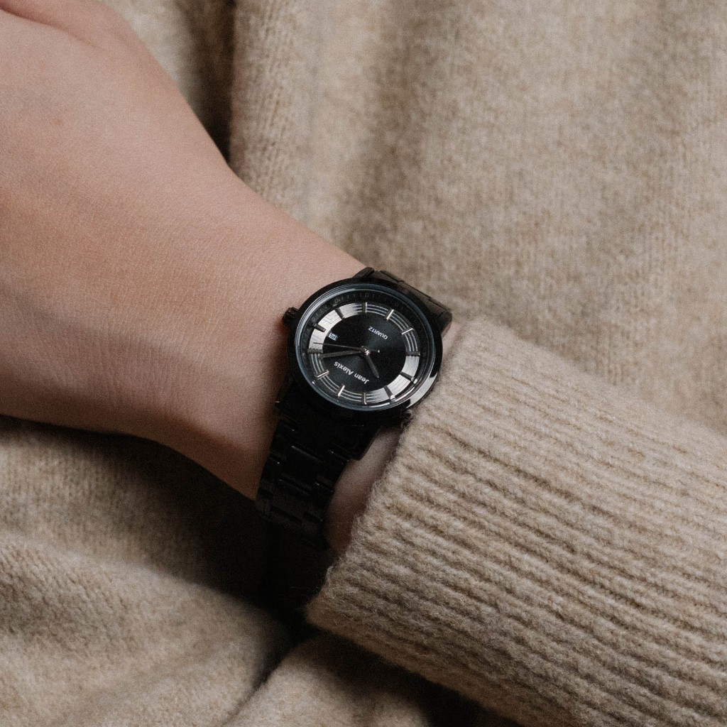 Jam Tangan Rantai Wanita Jean Alexis RANGUALD - Prestige Edition LHT JA106 - Black Dial (33mm)