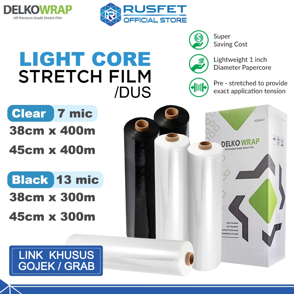 

Plastik Wrapping Premium LIGHTCORE Stretch Film Wraping Pembungkus Kemas Barang DELKOWRAP / DUS OJOL