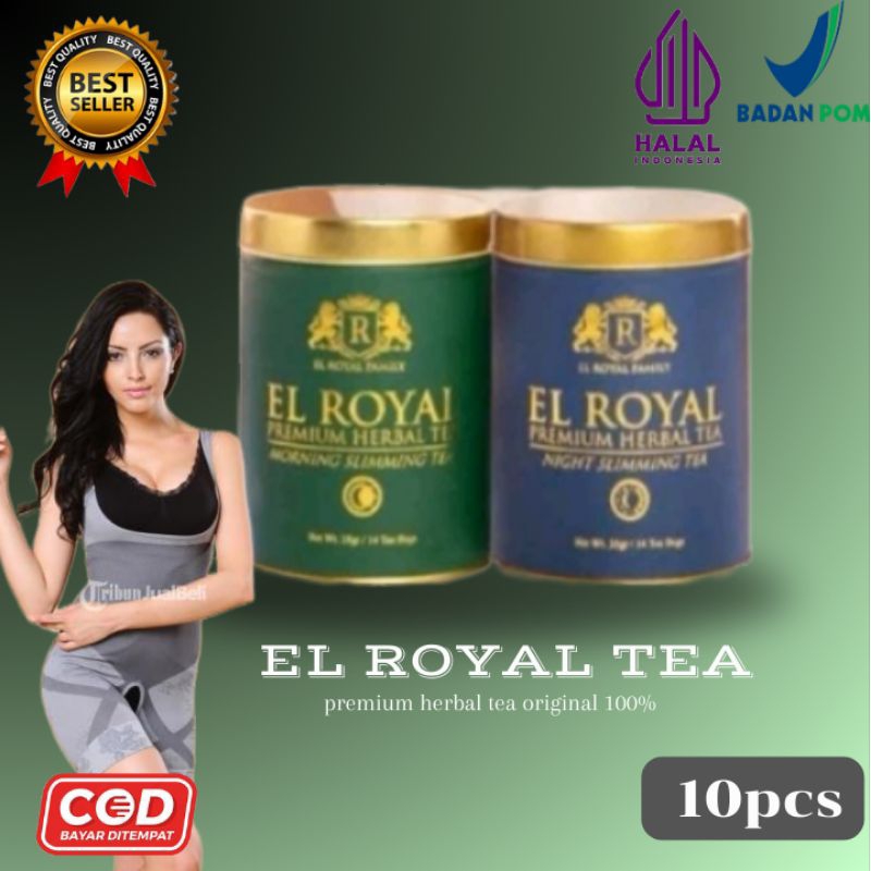 

(isi 10 pcs)El Royal Premium Herbal Tea Teh Untuk Kesehatan Siang & Malam 1 paket