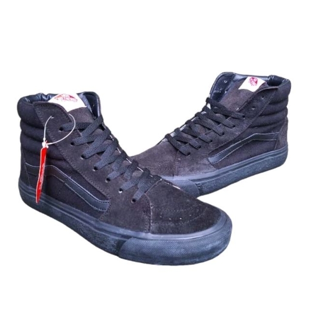 Sepatu Pria - Sepatu Wanita Sk8 High Full Black Suede Grade Original Made In China