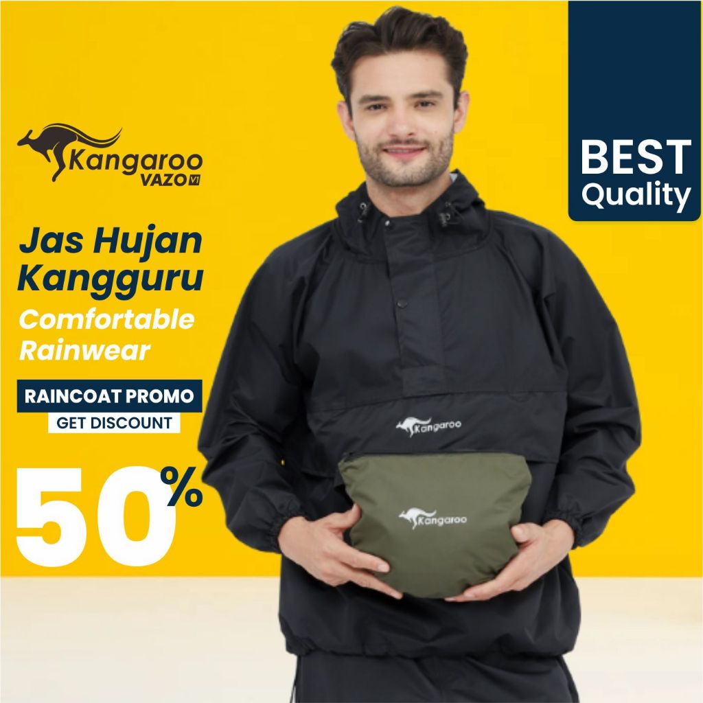 KANGAROO RAINCOAT Jas Hujan Anti Rembes Setelan Jas Hujan Kangguru Jas Hujan Dewasa Jas Hujan Kangur