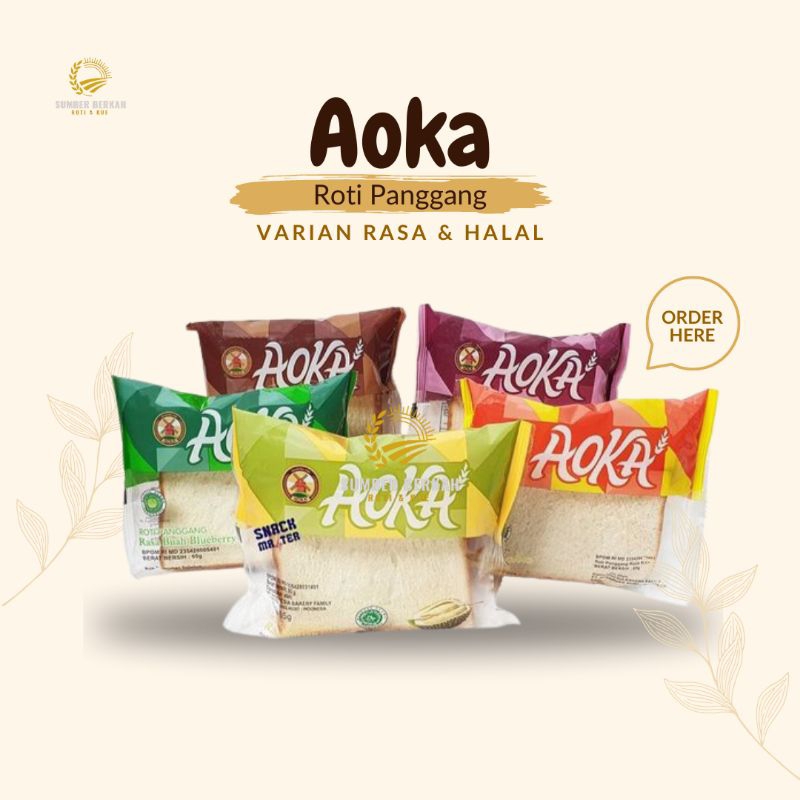 

Roti Aoka Panggang Eceran Varian Rasa 65gr