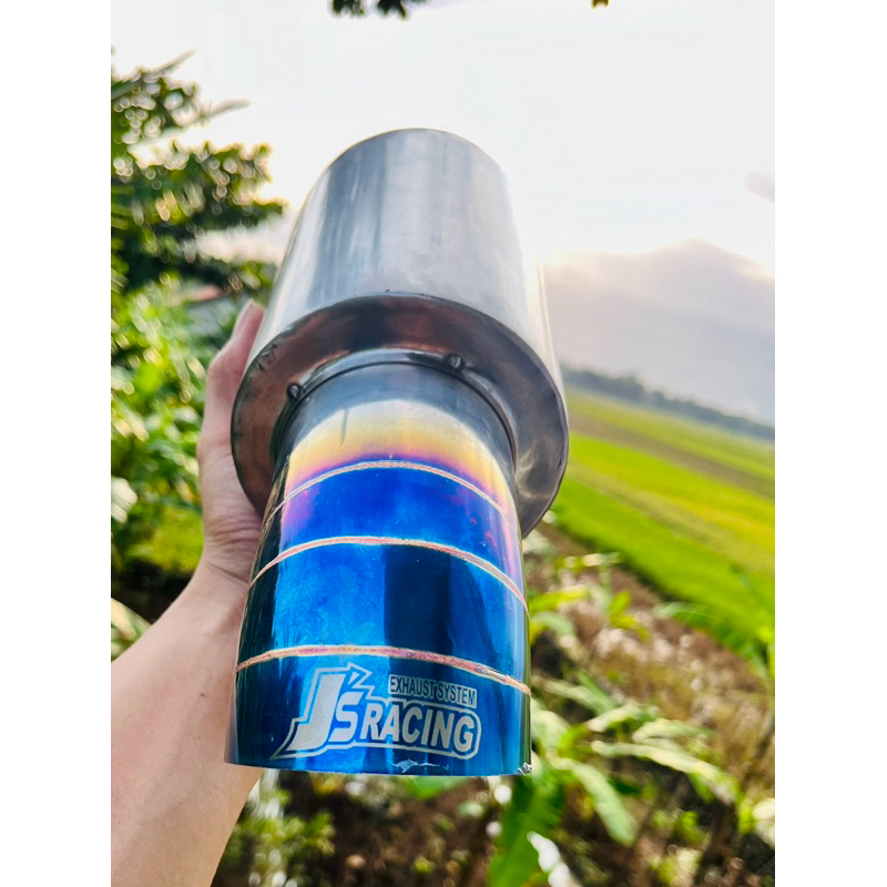 Js RACING Car Exhaust Dry BAS Sound Booster For MATIC And MANUAL Cars SPOON RACING EXHAUST CANISTER 