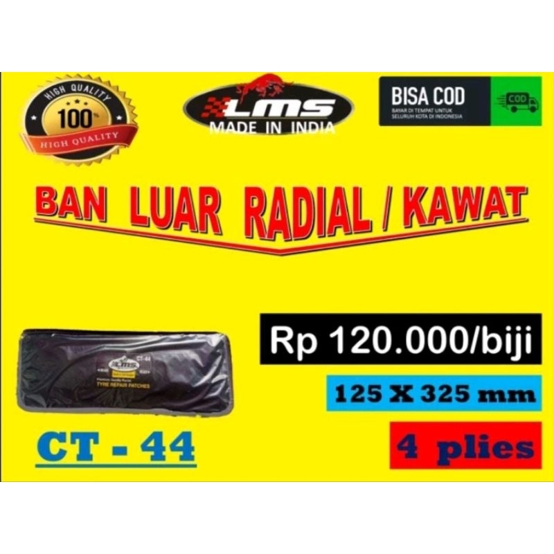 

tip top LMS CT 44 karet tambal tanpa bakar the bespatch tire patch tubles ban luar