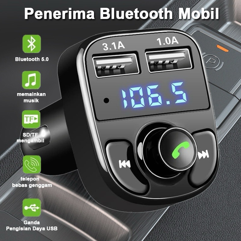 Penerima Bluetooth Mobil MP3 Player / Transmitter Bluetooth Modulator Pemancar Modulator FM Mobil Po