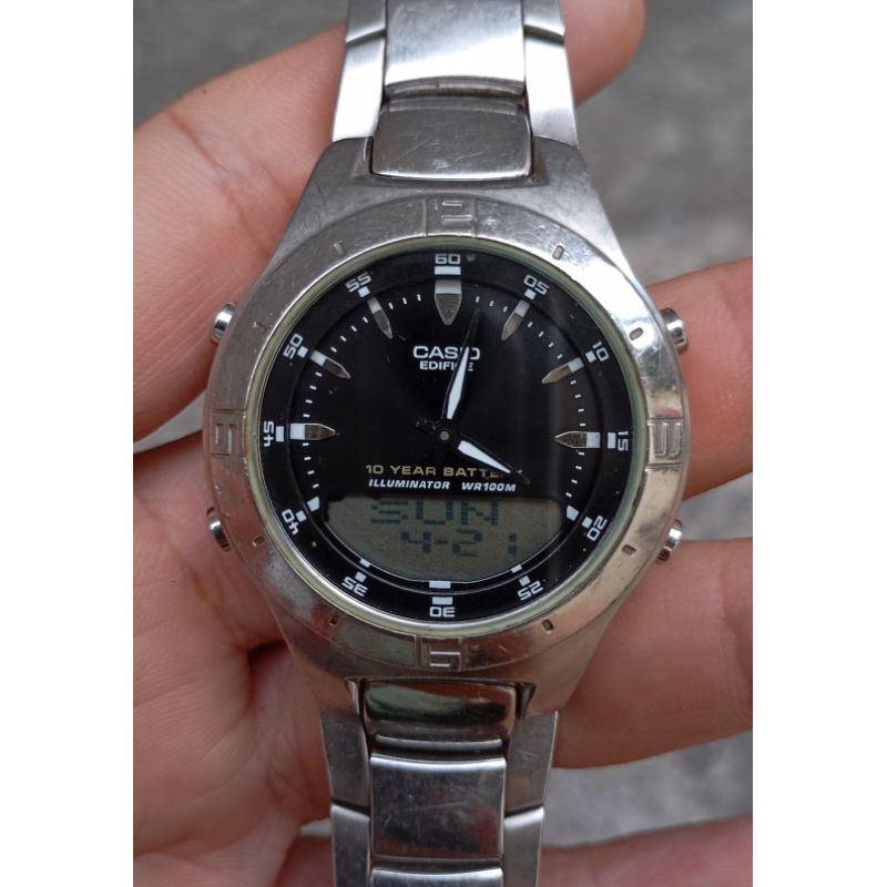 jam tangan casio edifice EFA 110 analog digital second bekas original