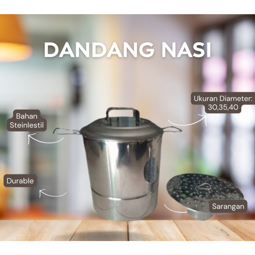DANDANG NASI/DANDANG KUKUSAN STAINLESS STEEL