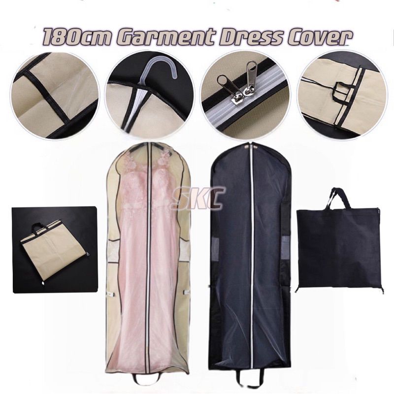 180cm cover gaun pengantin cover baju sarung gaun pesta dress wedding cover Gaun Penutup Debu Gaun P