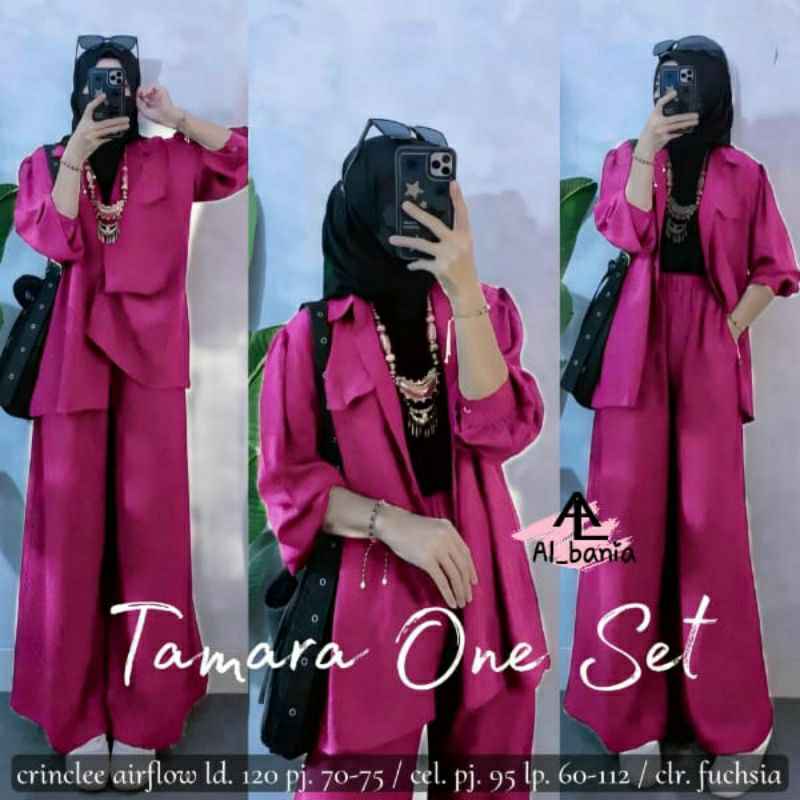 Tamara setelan kemeja celana kulot crinkle jumbo LD 120 XXL
