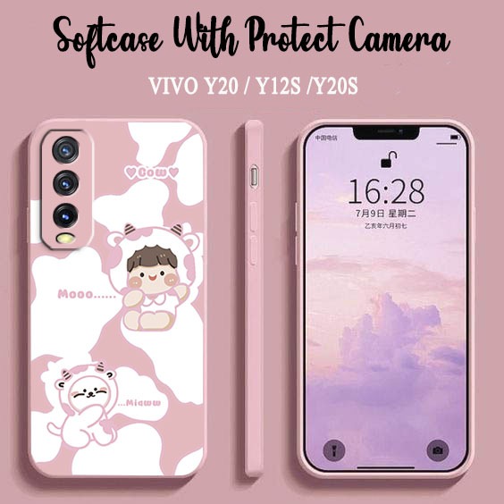 Softcase Macaron Motif Sapi [UV10] For Vivo Y20 Y12S Y20S - Case HP Vivo Y20 Y12S Y20S - Casing HP V