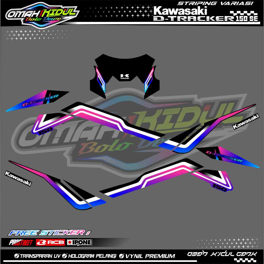 STRIPING VARIASI KAWASAKI D'TRACKER 150 SE / STICKER LIST VARIASI D'TRACKER 150 SE