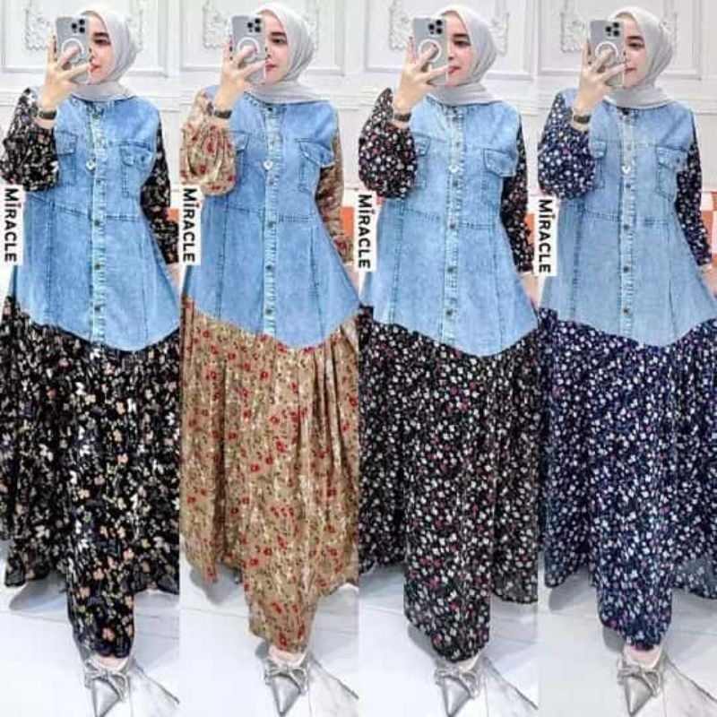 gamis dewasa by zara import rayon premium mix jeans