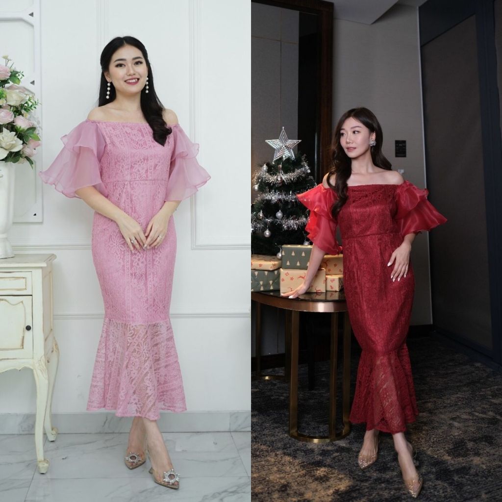 Miss Nomi Chrystal Dress Bodycon Pesta Mewah Kondangan Graduation Bahan Brokat Premium Nyaman Dipaka