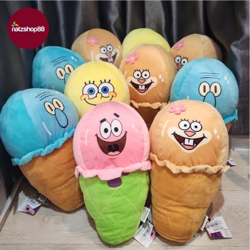 Boneka Capit Timezone Ice Cream Spongebob / Patrick / Squidward / Shandy ORI Nickelodeon