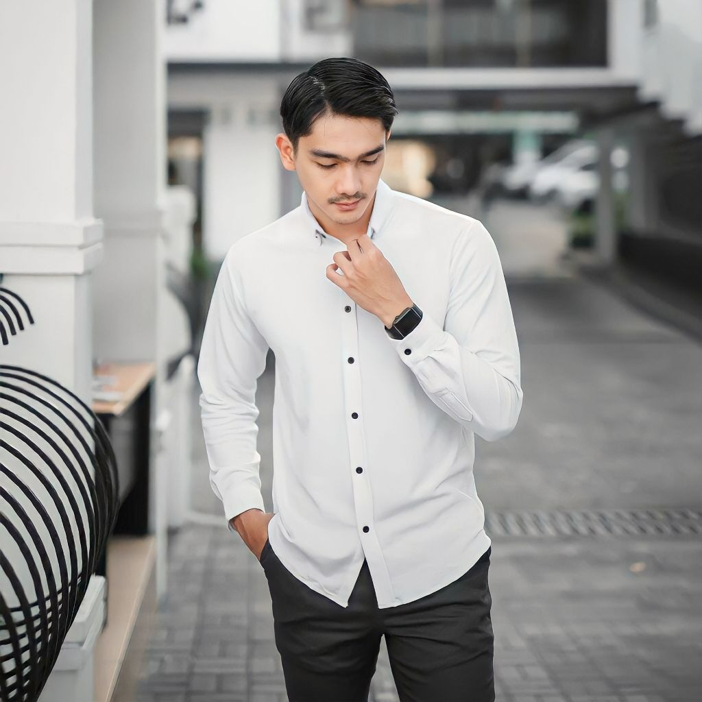 Kemeja Putih Polos | Kemeja Formal | Kemeja Putih Polos Pria Lengan Panjang | Baju Kerja Pria