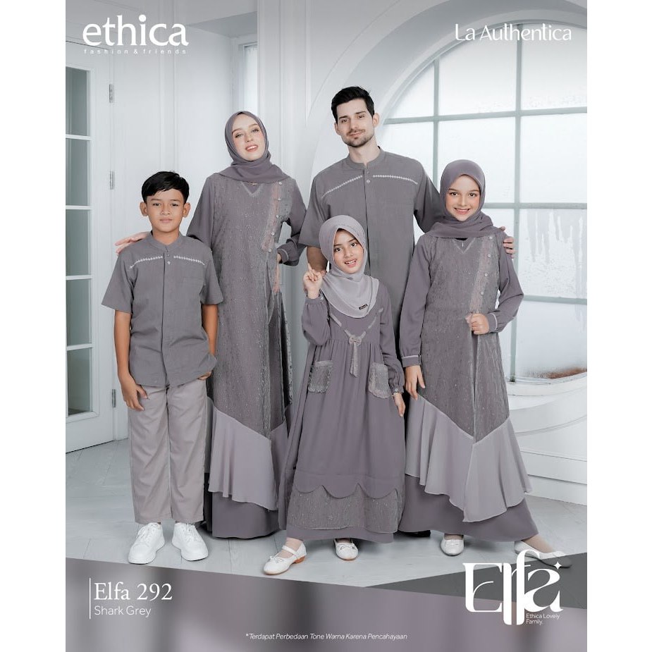 Sarimbit ELFA 292 Shark Grey / Kahfi 279 / Kahfi Kids 199 / Kagumi 292 / Gamis Koko Anak Dewasa / Sa