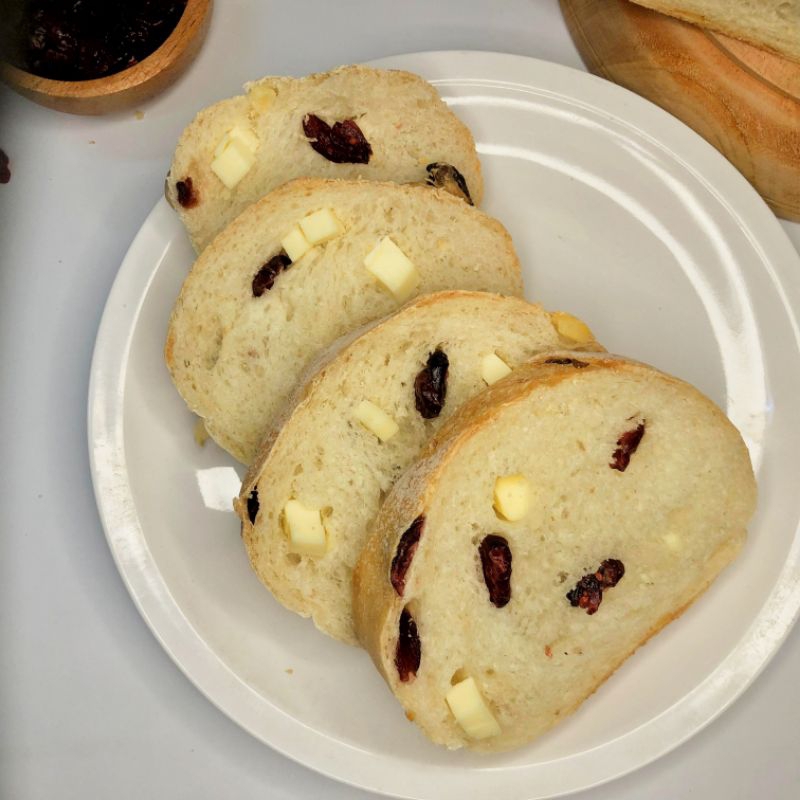 

Cheese Berry Bread (Cranberry dan keju), roti gandum TANPA PO