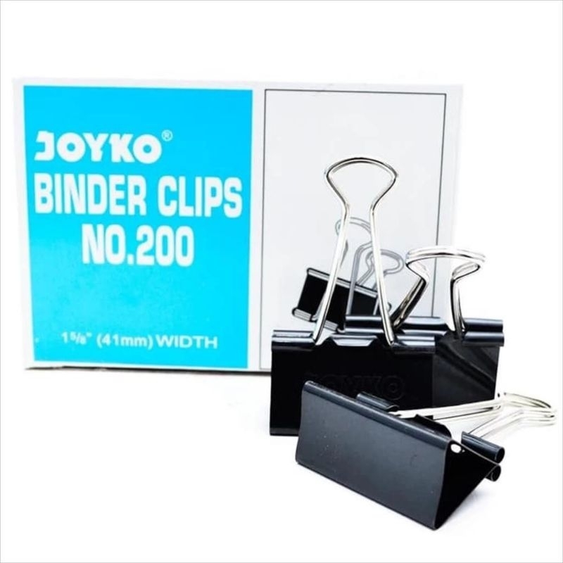 

satu kotak isi 12 binder clips No 200
