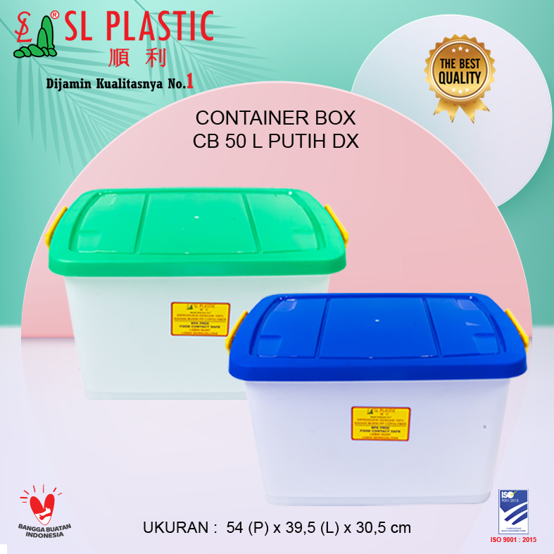 Box Storage / Container Kontainer Box CB- 50 Liter PUTIH & TRANSPARAN SL Plastic