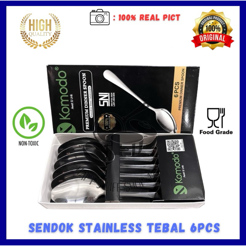 Sendok Makan Stainless Tebal 6pcs / Sendok Makan Stainless KOMODO