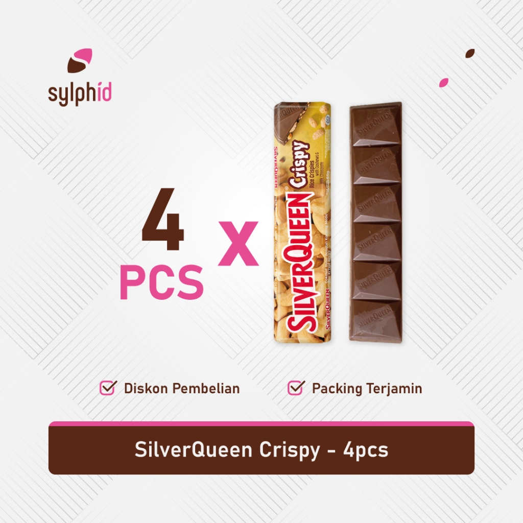 

SilverQueen Crispy Milk Chocolate 55 gr / Cokelat Silver Queen (4 pcs)