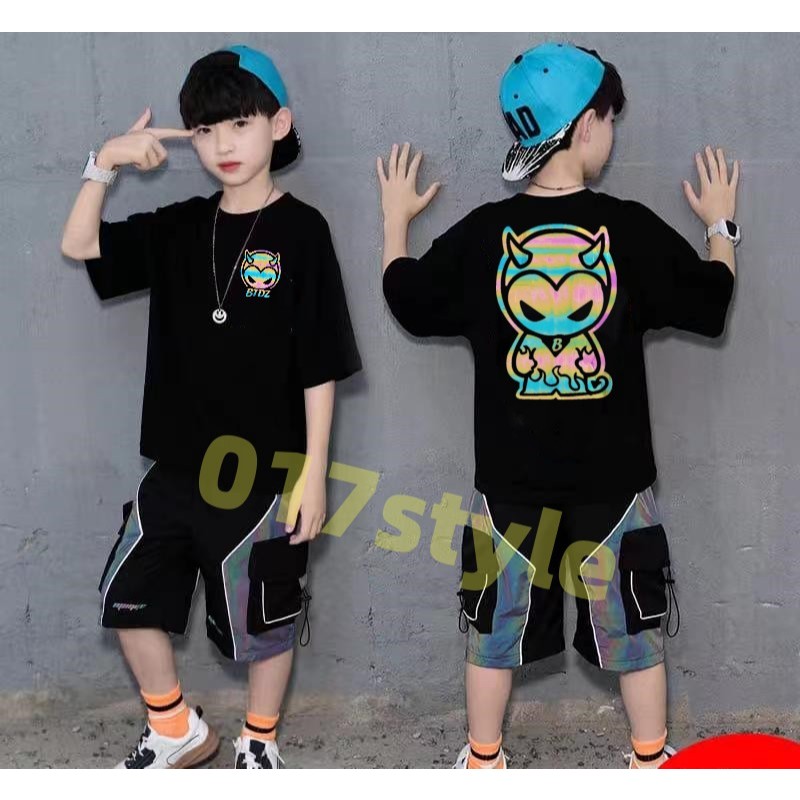 BTDZ - Kaos Anak Nyala - Kaos Anak Reflective Rainbow Nyala - Tshirt Anak Laki- Laki Perempuan