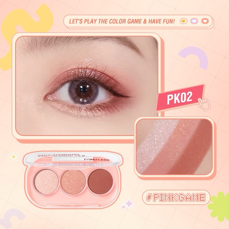 pinkflash eyeshadow pan 3 warna