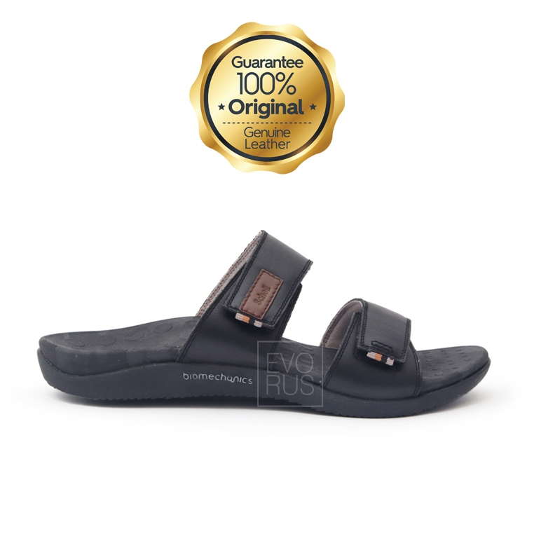 Scholl Arch Support Biomechanics LB53 Black 100% SCHOLL ORIGINALl | Sandal Pria Kulit Asli | Flat Fo