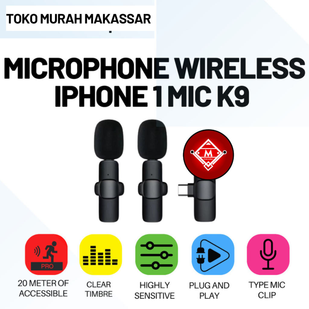 MICROPHONE WIRELESS IPHONE 1 MIC K9 / MICROPHONE WIRELESS FOR IPHONE / SPRO-MIC8