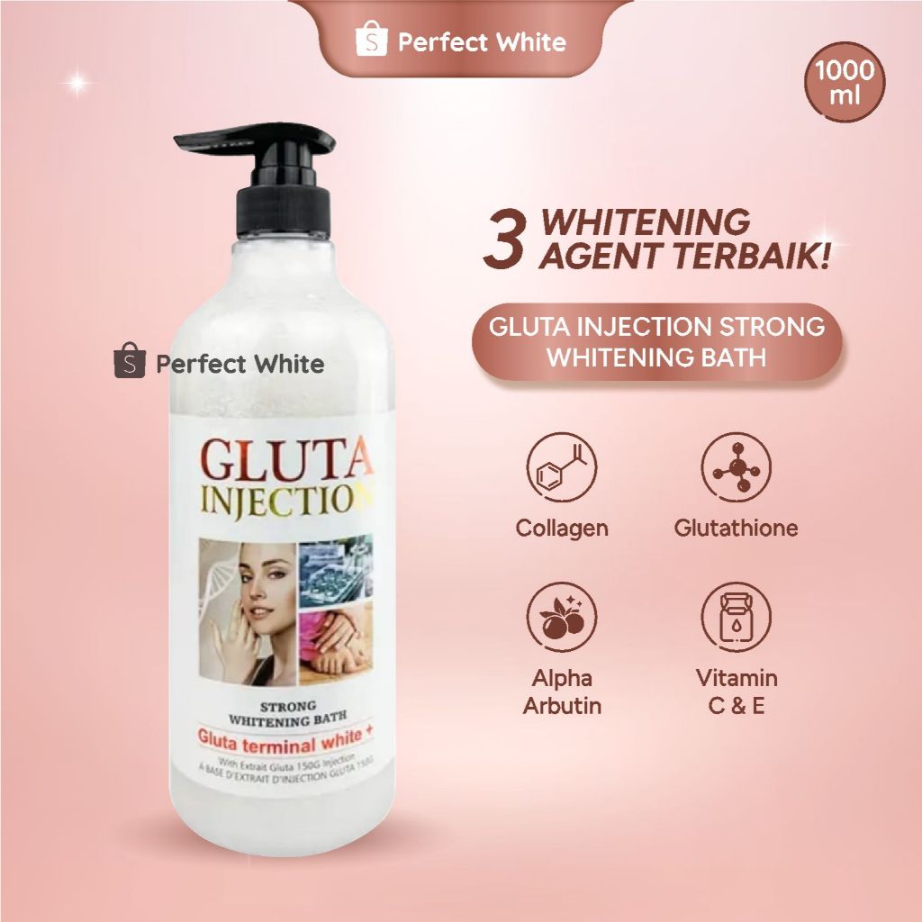 Gluta Injection Shower Gel Thailand 1000ml Strong Whitening Bath Extra Gluthation Sabun Pemutih Bada