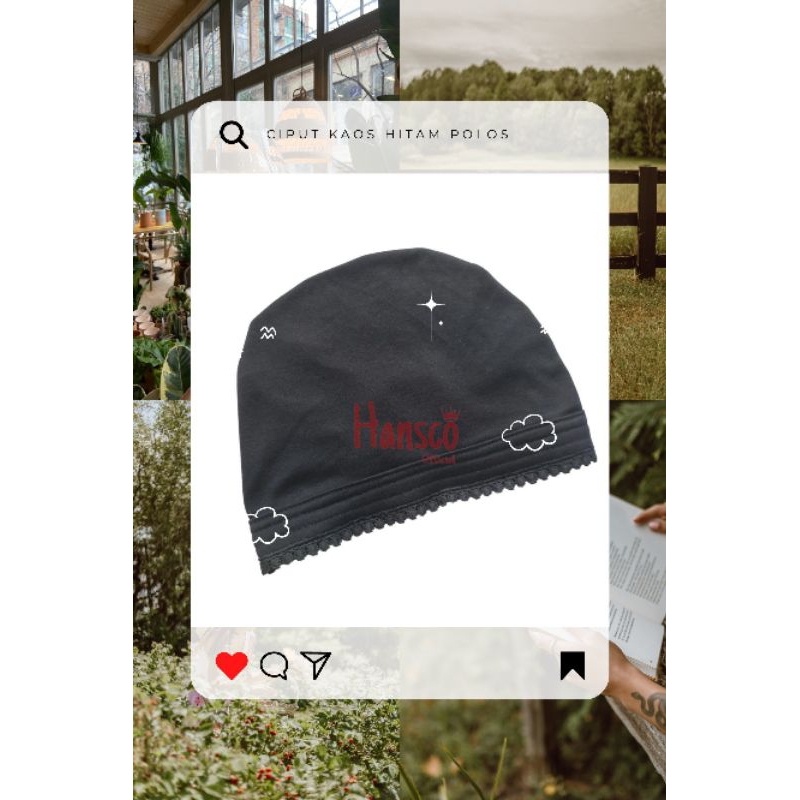 Ciput Kaos Hitam | Ciput Dalaman Hijab | Ciput Hijab